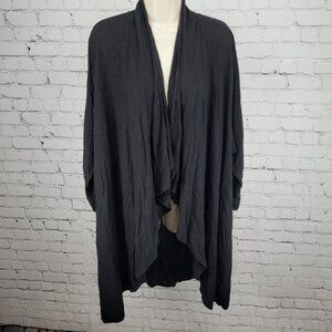 Oasis Natural Fibers Black Open Lightweight Duster Cardigan USA Made Size Small